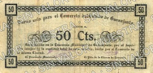 50 centavos, Cámara de Comercio (M1672), reverso