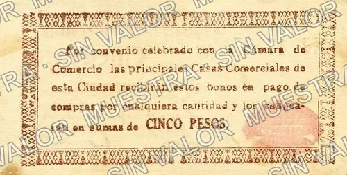 50 centavos, Cámara de Comercio (M3443), M3443a 50c Cámara de Comercio, reverso