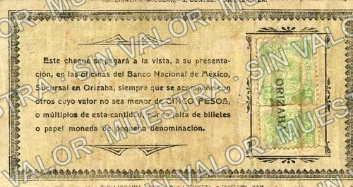 50 centavos, Cámara Nacional de Comercio (M4056), reverso