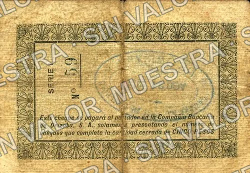 50 centavos, Cámara Nacional de Comercio (M4061), reverso