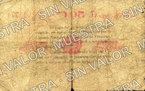 50 centavos, Cámara Nacional de Comercio (M4104), reverso