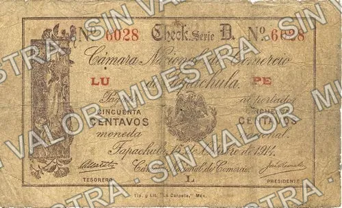 50 centavos, Cámara Nacional de Comercio (M893), M893 50c Cámara Nacional de Comercio, anverso