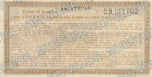 50 centavos, Carreteras del Estado de Zacatecas (M4507), reverso
