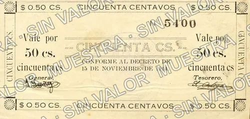 50 centavos, Columna Gálvez Toscano (M2899), anverso