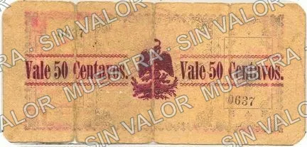 50 centavos, Comercio de la Ciudad (M3637), reverso