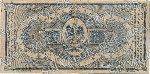 50 centavos, Comisión Reguladora (M4156), M4156b 20c Comisión Reguladora del Mercado de Henequén needle-punched 'CAMPECHE', reverso