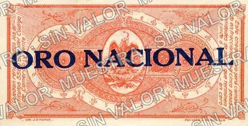 50 centavos, Comisión Reguladora (M4156), M4156c 50c Comisión Reguladora ORO NACIONAL, reverso