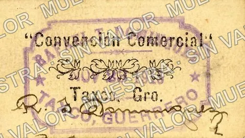 50 centavos, Convención Comercial (M2029), reverso