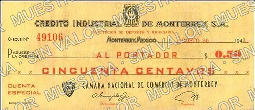 50 centavos, Crédito Industrial (M4419), M4419 50c Crédito Industrial, anverso