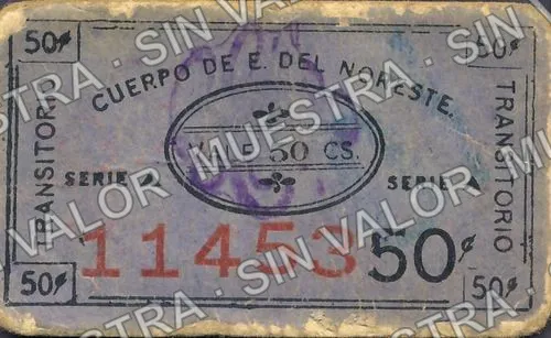 50 centavos, Cuerpo de E. del Noroeste (M3328), anverso