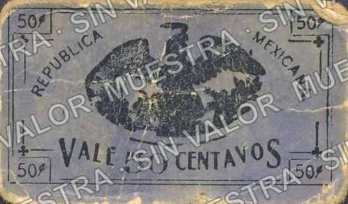 50 centavos, Cuerpo de E. del Noroeste (M3328), reverso