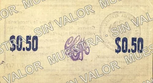 50 centavos, Cuerpo de Ejército de Noroeste (M3524), reverso