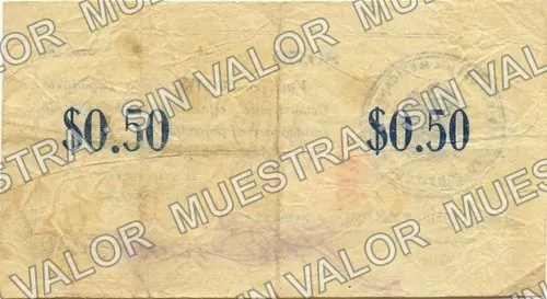 50 centavos, Cuerpo de Ejército de Noroeste (M3524), M3524d 50c Cuerpo de Ejército de Noroeste, reverso