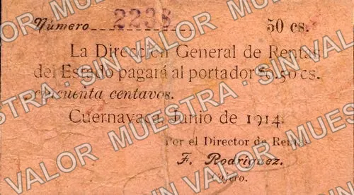 50 centavos, Dirección General de Rentas (M3193), anverso