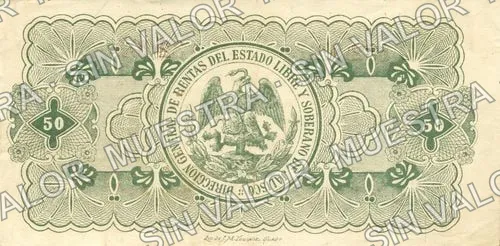 50 centavos, Dirección Gral de Rentas (M2321), M2321a 50c Dirección Gral de Rentas, reverso