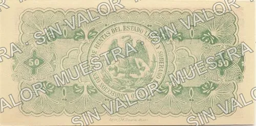 50 centavos, Dirección Gral de Rentas (M2326), reverso