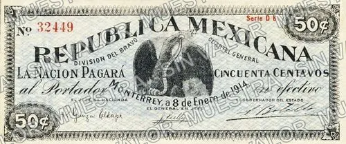 50 centavos, División del Bravo (M3321), anverso