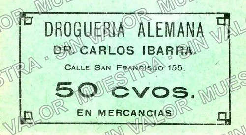 50 centavos, Drogueria Alemana (M2508), M2508 50c Drogueria Alemana, anverso