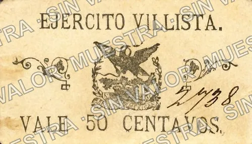50 centavos, Ejército Villista (M2284), M2284 50c Ejército Villista, anverso