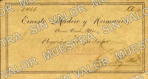 50 centavos, Ernesto Madero y Hermanos (M1143), anverso (M1143 50c Ernesto Madero y Hermanos)