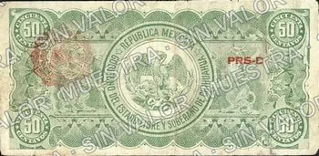 50 centavos, Estado de Chihuahua (M919), reverso (M919d 50c Estado de Chihuahua)