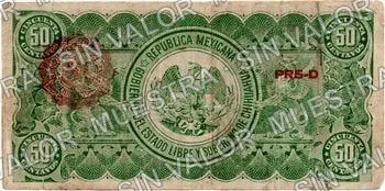 50 centavos, Estado de Chihuahua (M919), M919d 50c Estado de Chihuahua, reverso