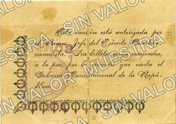 50 centavos, Estado de Durango (M1494), M1494 50c Estado de Durango, reverso