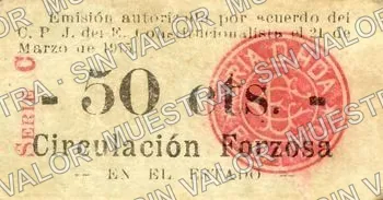 50 centavos, Estado de Hidalgo on cream (M2073), M2073 50c Estado de Hidalgo on cream, reverso