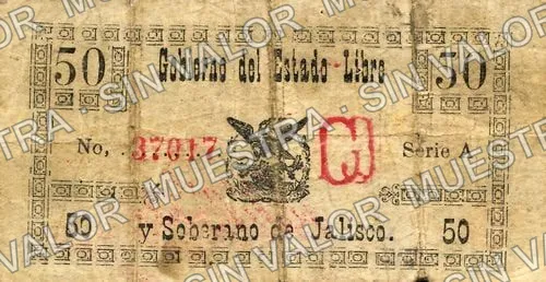 50 centavos, Gobierno del Estado (M2342), anverso (M2342 50c Gobierno del Estado)
