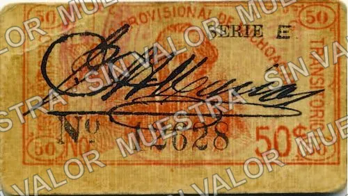 50 centavos, Gobierno Provisional de Michoacán (M2923), M2923a 50c Gobierno Provisional de Michoacán, anverso