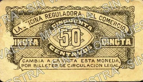 50 centavos, Gobierno Provisional de Zacatecas (M4195), M4195 50c Gobierno Provisional de Zacatecas, reverso