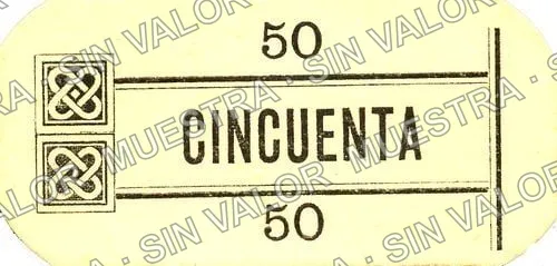 50 centavos, Hacienda de Estipac (M2765), M2765 50c Hacienda de Estipac, anverso