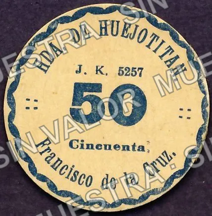 50 centavos, Hacienda de Huejotitan (M2532), M2532 50c Hacienda de Huejotitan, anverso