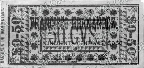 50 centavos, Hacienda de Mahuixtlán (M4022), M4022 50c Hacienda de Mahuixtlán, anverso