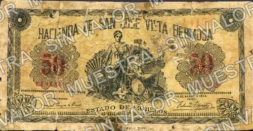 50 centavos, Hacienda de San José Vista Hermosa (M3239), M3239 50c Hacienda de San José Vista Hermosa, anverso
