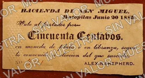50 centavos, Hacienda de San Miguel (M608), anverso
