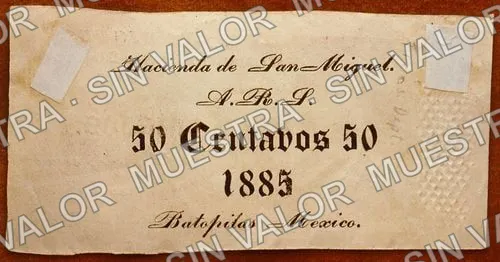 50 centavos, Hacienda de San Miguel (M608), reverso