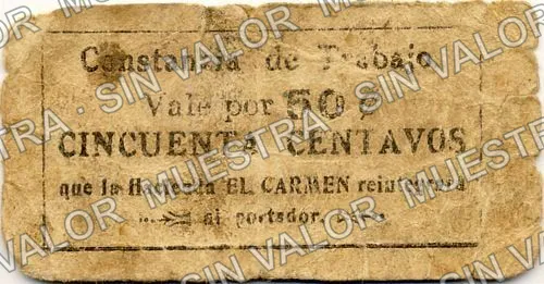 50 centavos, Hacienda El Carmen (M2348), anverso