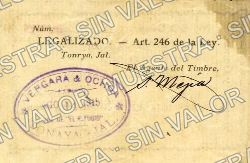 50 centavos, Hacienda El Refugio (M2729), reverso