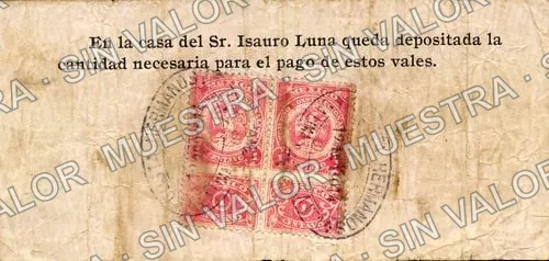 50 centavos, Hacienda "La Lima" (M4033), reverso