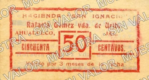 50 centavos, Hacienda "San Ignacio" (M2365), anverso