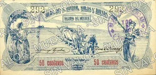 50 centavos, Hdas. de S. Miguel Solís y Anexas (M2858), anverso