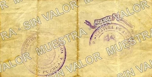 50 centavos, Junta Comercial de Chalchicomula (M3569), reverso