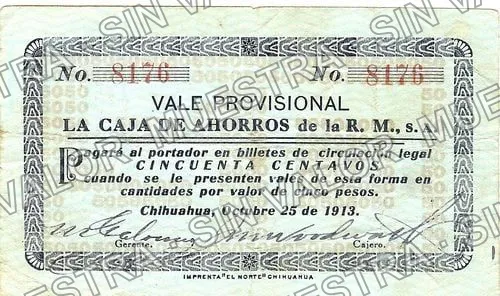 50 centavos, La Caja de Ahorros (M949), M949 50c La Caja de Ahorros, anverso