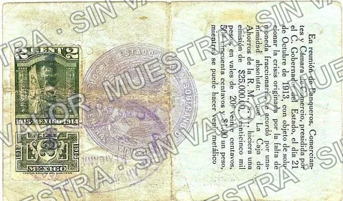 50 centavos, La Caja de Ahorros (M949), M949 50c La Caja de Ahorros, reverso