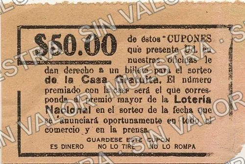 50 centavos, La Casa Gratuita (M1390), reverso