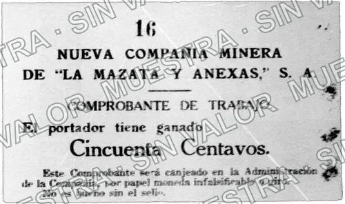 50 centavos, “La Mazata y Anexas” (M2477), M2477 50c “La Mazata y Anexas”, anverso