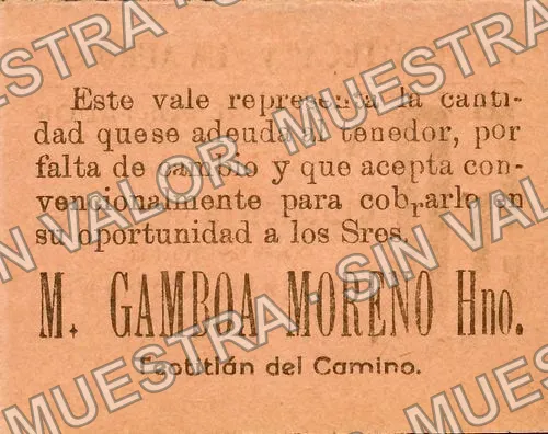 50 centavos, “La Teotiteca” y “La Aurora” (M3491), M3491 50c “La Teotiteca” y “La Aurora”, reverso