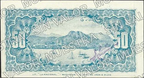 50 centavos, La Tesorería de la Federación (M3803), M3803 50c La Tesorería de la Federación, reverso