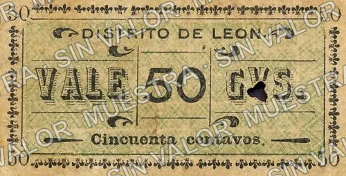 50 centavos, León (M1698), anverso